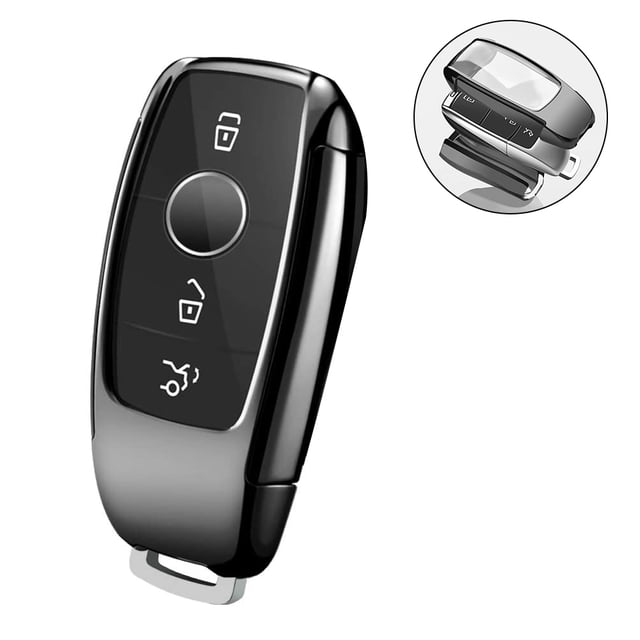 Estuche para llave de coche de TPU con botones de lujo, funda para mando a distancia de entrada sin llave inteligente de TPU, con llavero
