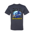 thumbnail image 2 of Reel It Like You Stole It Men's Graphic T-Shirt, Vintage Heather Navy, 4XL, 2 of 3
