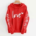 thumbnail image 5 of LOVE Valentine Hoodies for Women Long Sleeve Graphic Cute Valentines Day Sweatshirt Holiday Casual Fall Spring Hoodie, S Red, 5 of 5