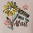 thumbnail image 6 of Wild Bobby Worship While You Wait Sunflower Pink and Yellow Inspirational/Christian Men Tee, Sandstone, 4X-Large, 6 of 6