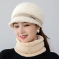 thumbnail image 1 of Fashion Women Scarves Keep Warm Peaked Cap Knitted Hat Beanies Hats Winter Hat BEIGE, 1 of 8