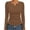 Brown, variant on Women's Long Sleeve Henley Shirts Button Ribbed Knit Tops Basic Layering Slim Fit Soft Thermal Underwear Tops