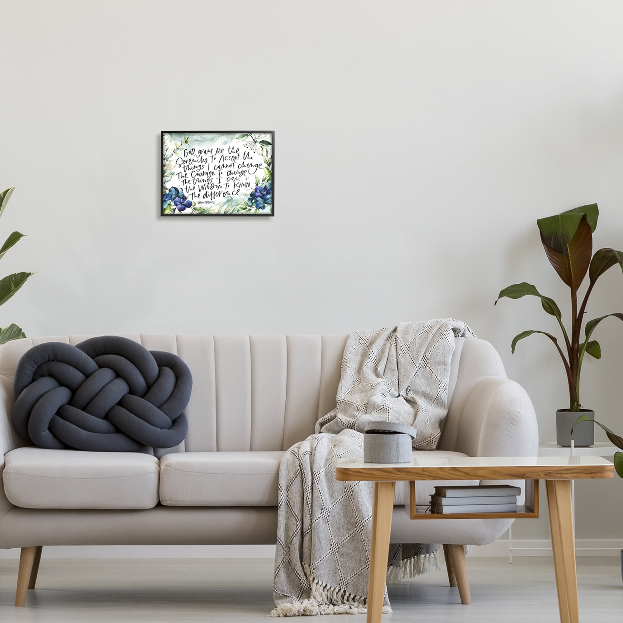 Stupell Industries Religious Perseverance Quote Floral Watercolor Painting Effect Graphic Art Black Framed Art Print Wall Art, Design by Valerie Wieners