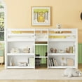 thumbnail image 2 of Twin Size Low Loft Bed with Two-Tier Shelves, Wooden House Loft Bed with Storage for Books & Toys, Space Saving for All Ages, Multi-Functional, White, 2 of 11
