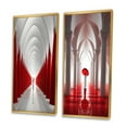 thumbnail image 3 of Designart "Path to Dreams Red and White" Abstract Landscape Framed Wall Art Set Of 2 - Modern Red Frame Gallery Set For Office Decor, 3 of 6