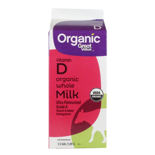 Great Value Organic Vitamin D Milk, Half Gallon