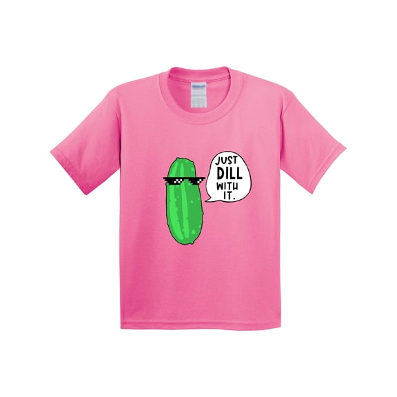 Inktastic Just Dill with It Chill Dill Pickle in Sunglasses Youth T-Shirt