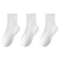 thumbnail image 5 of Bnwani White Toddler Socks for Boys With Grips Winter Cotton Knee High Solid Color Sports Sweat Absorbing Socks 10-12 Years 3 Pack, 5 of 6