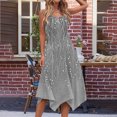 thumbnail image 5 of JTZGDY Womens Casual Dress for Summer Tank Dress Loose Flowy Beach Dress with Pockets Trendy Floral Print Crew Neck Hankerchief Flare Midi Sundress 2025 Gray XXL, 5 of 7