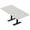 Fog Gray w/Matte Black Base no Electric, variant on 6X3 Rectangular Conference Table With Metal T Bases And Power Module