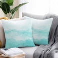 thumbnail image 2 of Aqua Mountain Gradient Outdoor Pillow Covers Pack of 2 Watercolor Texture Abstract Art Waterproof Throw Pillow Covers Decorative Cushion Cases for Patio Garden Tent Balcony Couch 20x20 inch, 2 of 8