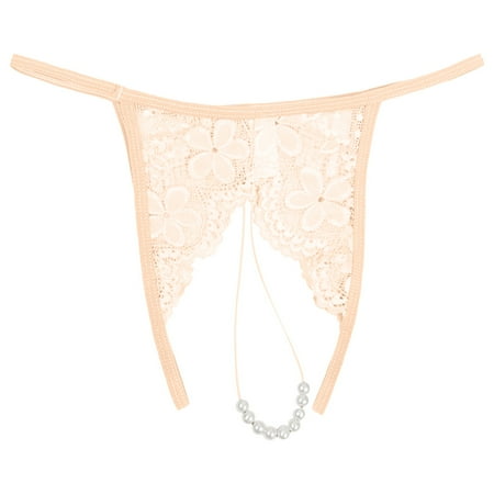 Upioiwer Underwear Seamless High Waisted Underwear Women Sexy Tassel Mesh Pearl Briefs Hollow Out Panties Crochet Lace Up Panty Thongs G String Lingerie Underwear Panties For Women Camel Toe