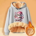 thumbnail image 3 of Christmas Heavyweight Hoodies for Women 2025 Long Sleeve Thick Graphic Pullover Hooded Sweatshirt Tops, 3 of 4