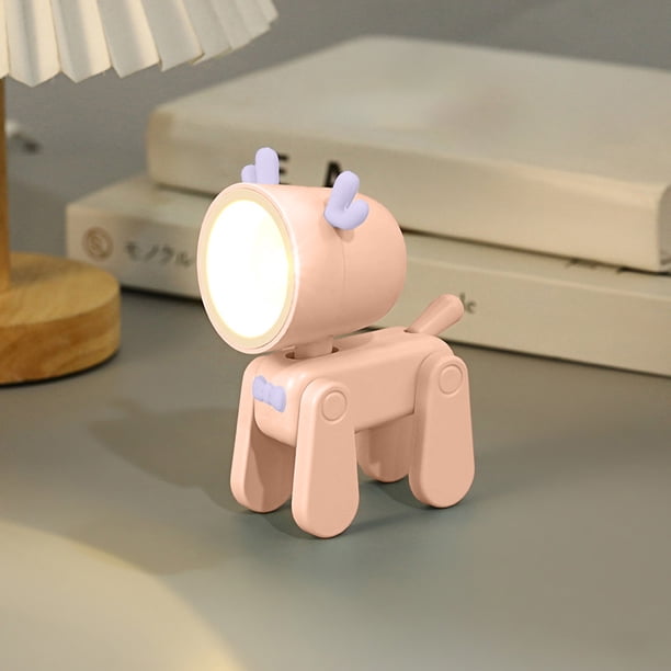 Lámparas De Plástico Lámpara de escritorio LED recargable por USB con luz nocturna de ciervo rosa para decoración de habitación de niños (1 unidad) JASKFLY