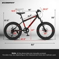 thumbnail image 3 of QEEKA 20 Inch Mountain Bike for Kids and Teenagers, High Carbon Steel Frame, Disc Brakes, Durable Wide Tires, Front Suspension, 7-Speed, Ideal for Snow and Off-Road Riding,Black+Red, 3 of 9