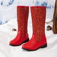thumbnail image 6 of Gibobby Girls' Winter Boots - Faux Shearling Ankle Booties - Platform Short Boots for Girls - Fuzzy Fashion Boots,Red,4.5-5 Y, 6 of 9
