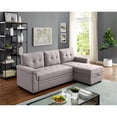 thumbnail image 2 of Pemberly Row Linen Reversible Sleeper Sectional in Light Gray, 2 of 11