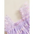 thumbnail image 6 of Suealasg Little Girls Summer Princess Dress 1T 2T 3T 4T Kids Girls Sleeveless Square Neck Carrot Rabbit Embroidery Mesh Tulle A-line Dress Toddler Easter Party Dress, 6 of 7