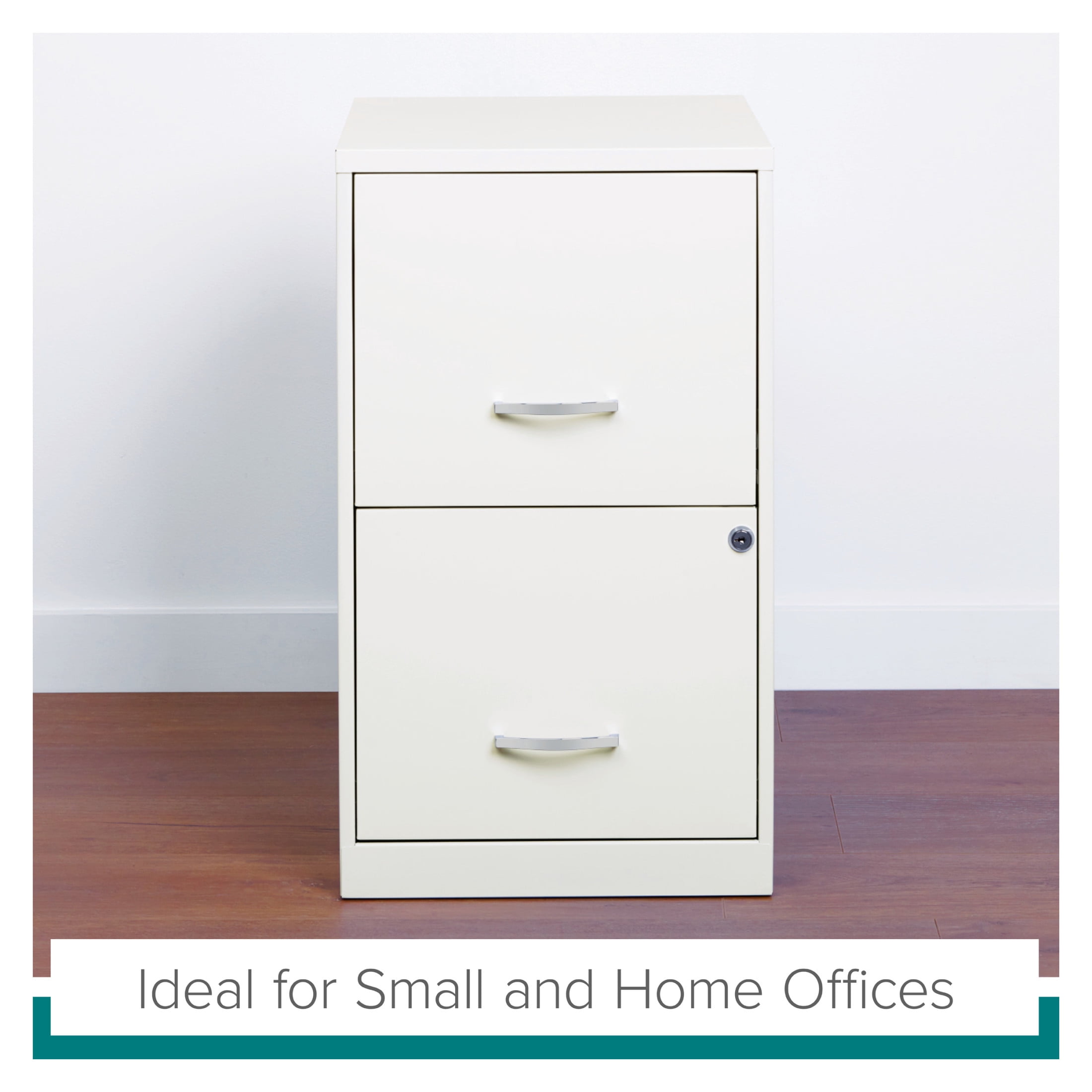 Space Solutions 18" Deep 2 Drawer Letter Width Vertical File Cabinet, White