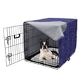 thumbnail image 5 of Ice Skates Dog Crate Cover, Repeating Monochrome Concept of Winter Hats Skating Boats and Ribbons, Easy to Use Pet Kennel Cover Small Dogs Puppies Kittens, 7 Sizes, Dark Lavender White, by Ambesonne, 5 of 6