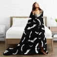 thumbnail image 2 of Vggrvlo Up to 25% Off Halloween Halloween Themed Throw Blanket Black Halloween Bat Throw Blanket Soft Plush Throw Embroidered for Couch, Bed, 2 of 7