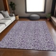 thumbnail image 5 of HomeRoots 655080 5 x 8 ft. Purple & Gray Floral Washable Machine Made Rectangle Area Rug with UV Protection, 5 of 8