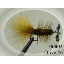 Pistol Pete's Freshwater Fly Fishing Lure for Trout & Panfish, Size 6, Olive, 2-pack