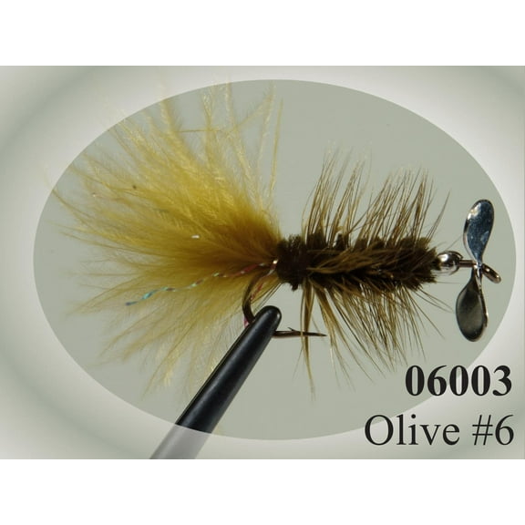 Pistol Pete's Freshwater Fly Fishing Lure for Trout & Panfish, Size 6, Olive, 2-pack