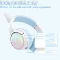 thumbnail image 4 of Siivton Cat Ear Wireless Bluetooth Gaming Headset with 2.4G Dongle, 50mm Drivers, 60H Playtime, Built-in Mic, RGB Lights for PC, PS5, PS4, Switch, Mobile,Blue, 4 of 9