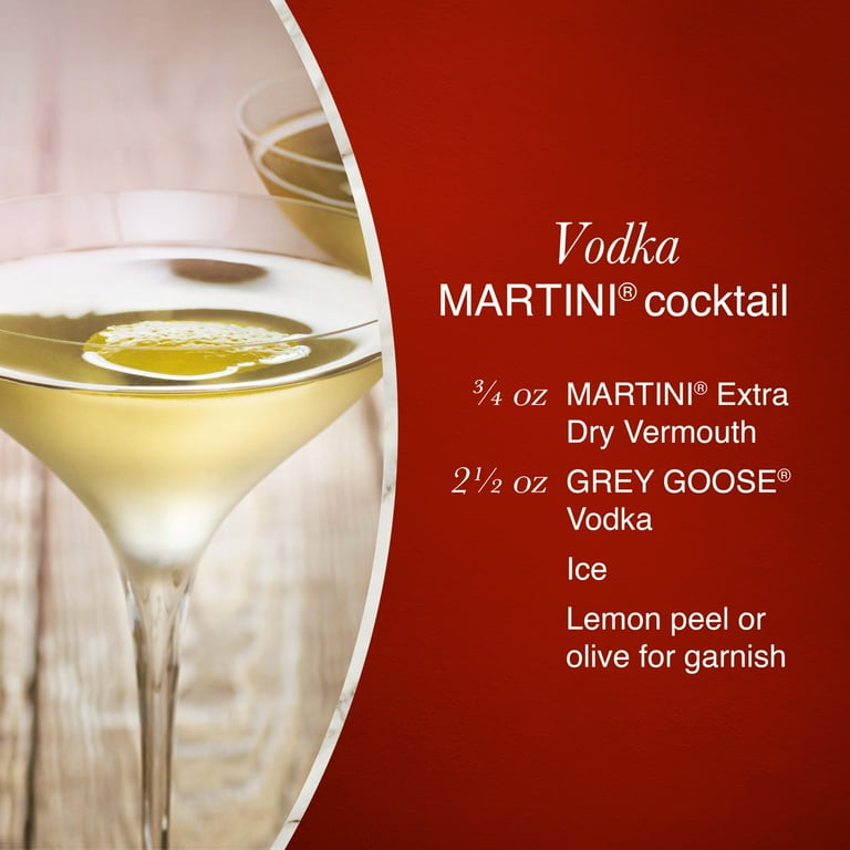 MARTINI Extra Dry Vermouth Cocktail Mixer, 750 mL Bottle, ABV 15