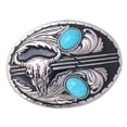 thumbnail image 4 of Hebil de cinturón de piedras preciosas clásicas vaquero Unisex cráneo indio cabeza de aleación de zinc abrazadera de cinturón j Turquesa Macarena hebillas de cinturón para hombres, 4 of 7