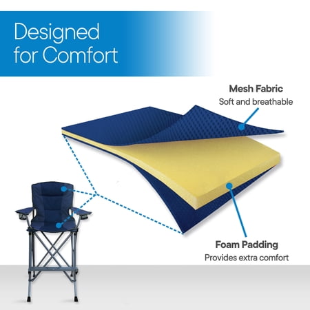 RMS Extra Tall Bar Height Director Chair with Carrying Bag, Blue