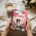 thumbnail image 3 of Hello Valentine’s Day Bernese Mountain Dog Flower Crown Romantic Pink Floral Spiral Bound Journal Berner Lover Gifts 5x7in Spiral Notebook - 00031, 3 of 5