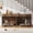 Brown, variant on 78.7" Double Dog Crate with Feeding Bowls, 4 Drawers TV Stand Kennel,Black