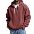 thumbnail image 3 of Homeyce Mens Long Sleeve Shirts Waffle Hoodie Sweatshirt Zipper Drawstring Long Sleeve Shirts,Red 2XL, 3 of 5