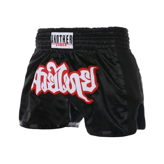 Unisex Boxing Shorts for MMA Muay Thai Training Trunks Fitness Shorts for Adults Black M