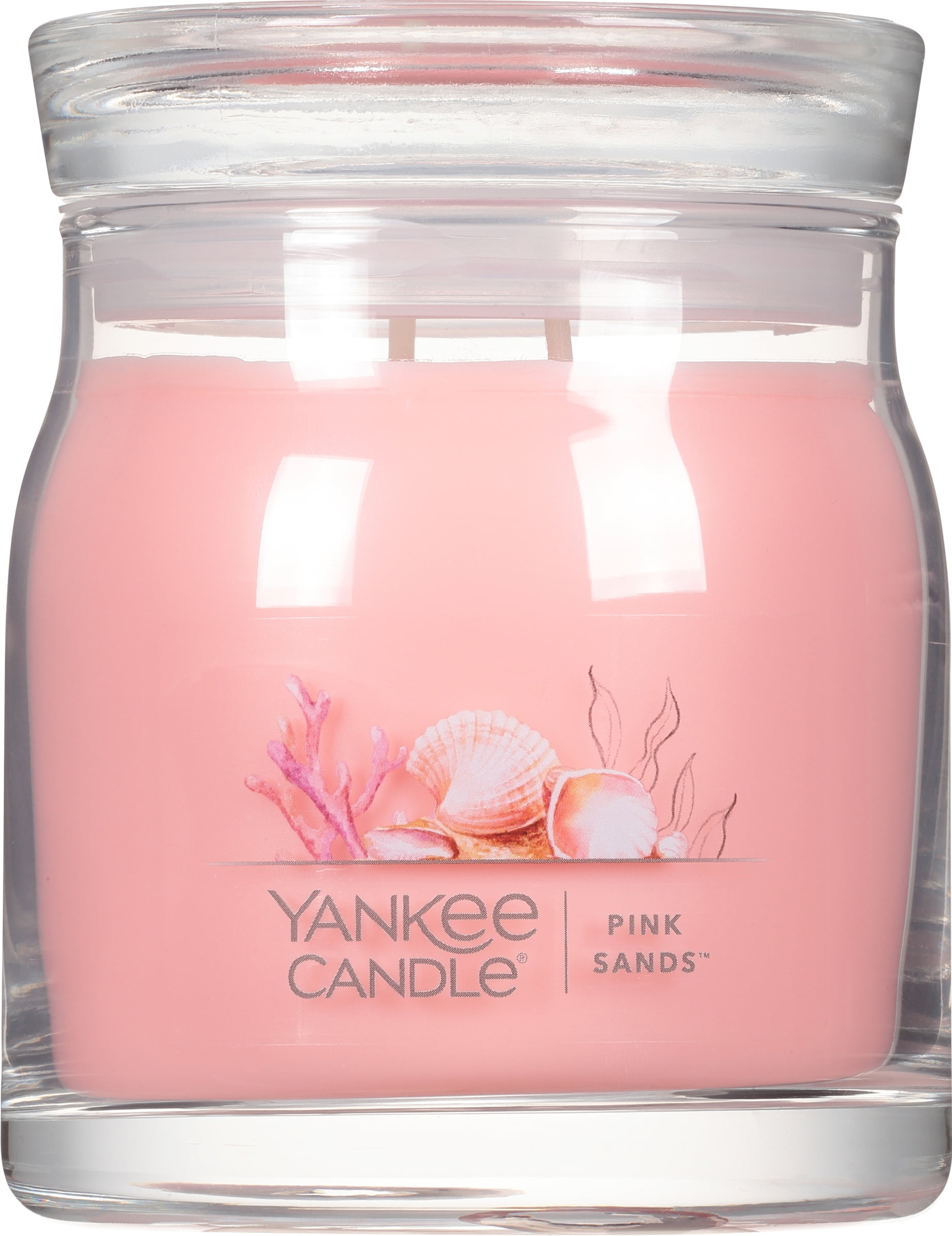 Yankee Candle Pink Sands Medium Pillar FREE P&P 