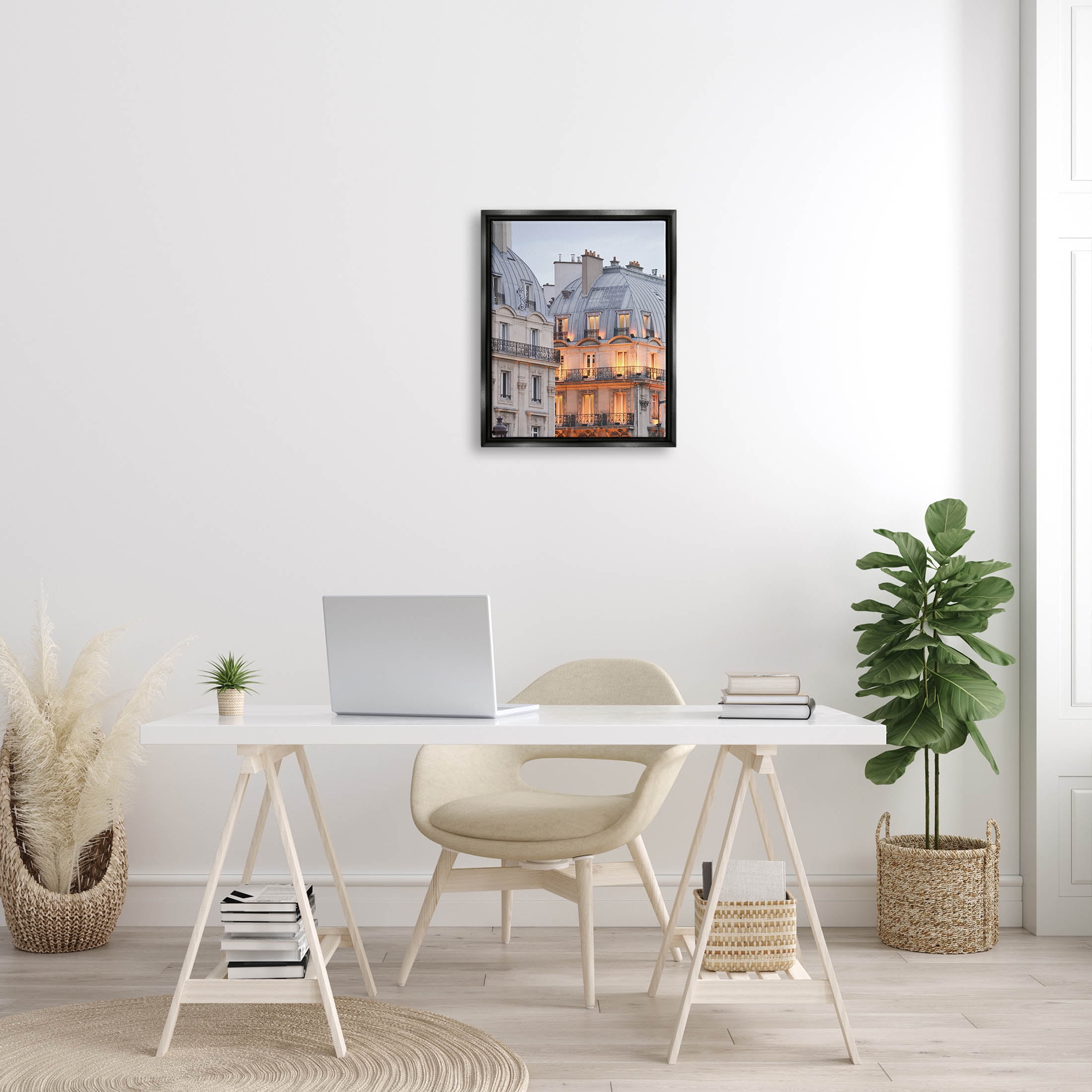 European Architecture Cityscape Town & City Photograph Jet Black Framed Art Print Wall Art