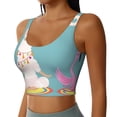 thumbnail image 2 of Xecao Animal Meditation for Sports Bra with Removable Pads, Crop Tank Top Design, Women's Longline Sports Bra - Non-Wired - Small, 2 of 9