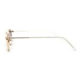 thumbnail image 4 of Retro Mod Indi Dapper Metal Rim Rectangle Sunglasses Gold Burgundy, 4 of 4