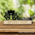 thumbnail image 3 of Craftnamesign Custom Wooden Optometry Desk Name Plate, Optometrist Metal Nameplate for desk, 3 of 5