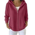 thumbnail image 6 of Womens Ribbed Knit Full Zip Up Hoodie Sweater Slouchy Jacket Long Sleeve with Pockets Casual Cozy Loungewear Fall Fashion 2026 Cardigan, Wine, XXL, 6 of 6