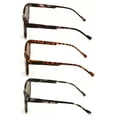 thumbnail image 3 of 3 Pairs Women Leopard Marble Print Fully Magnified Round Sunglasses Reader - Spring Hinge UV Glasses ++1.25, 3 of 4