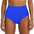 thumbnail image 2 of Conairie Bikini Bottoms For Womens High Cut Tummy Control Swimsuit Ruched Scrunch Bathing Suit Bottom Blue L, 2 of 4