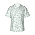 thumbnail image 4 of Wukai Leaf Print Men's Hawaiian Shirt Short Sleeve Casual Button Down Summer Beach Aloha Shirt Tropical Print Holiday Party, 4 of 8