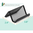 thumbnail image 3 of Mesh Business Card Holder for Desk, Black Metal Stand, 3 Pack Sturdy Display for Office, 3 of 8