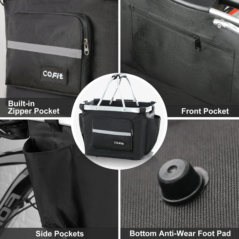 COFIT Detachable Bike Basket Multi Purpose Bicycle Handlebar Basket for Pets Shopping Camping