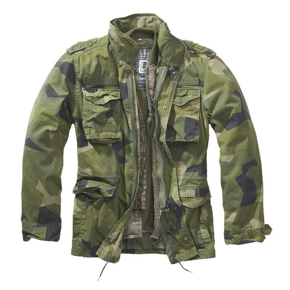 BRANDIT INDIVIDUAL WEAR Adult Male M65 Premium Field Jacketet, Color: Swedish Camo, Size: XL
