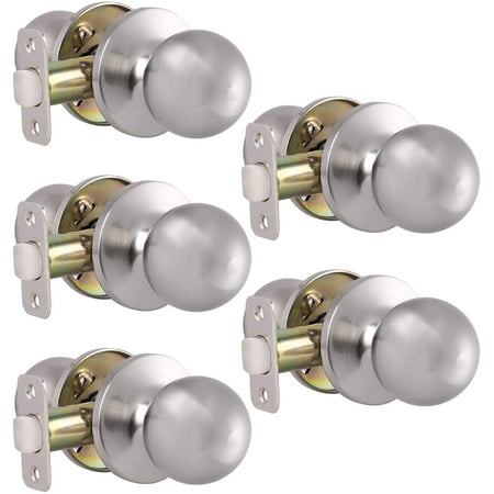 5 Pack Round Passage Door Knobs Lock Set For Interior Hallway Closet Handleset Canada Round Passage Door Knobs Lock Set, Round Closet Door Knobs