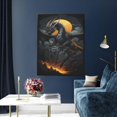 thumbnail image 5 of Kdxio Full Moon Black Dragon Pattern Canvas Wall Art 12x16 Inches - Waterproof HD Print Solid Wood Frame for Living Room & Bathroom,Vertical, 5 of 8